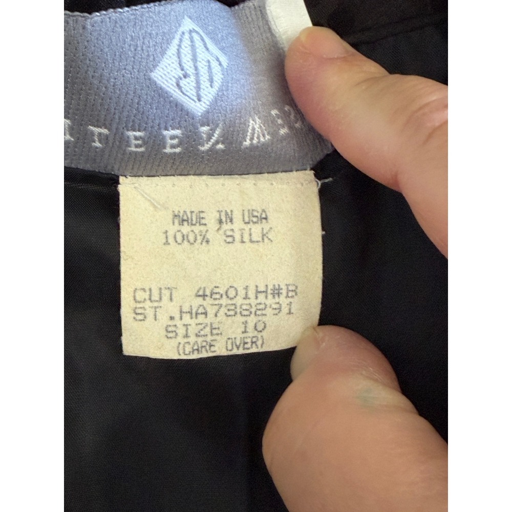 NEW Vintage Eileen West Silk Floral Button‎ Nightgown Pajama Sleep Black Size 10 - Picture 7 of 10